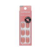 imPRESS uñas sin pegamento color tu magia rosa corto, manicura rápida y limpia