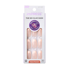 Uñas imPRESS Francesas sin pegamento con acabado natural y duradero.