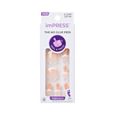 imPRESS uñas para pies Blanc Chic, punta francesa elegante para verano.
