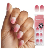 imPRESS Beat The Heat pink short oval ombre nails for quick, natural-looking at-home mani