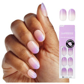imPRESS Color Ombre Take A Chance purple short oval nails with pre-applied adhesive