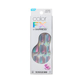 imPRESS ColorFX Fly Up plateado, corto oval, acabado cromado duradero para uso diario.