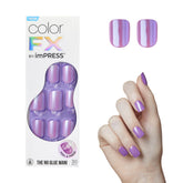 imPRESS Color FX Wonder morado oscuro: acabado cromado para uñas llamativas.