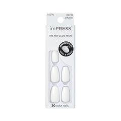 imPRESS Frosting press-on nails pack with PureFit technology for a comfortable, salon-like mani.