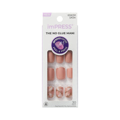 Uñas imPRESS Kingdom rosas corto squoval para un aspecto natural y cómodo