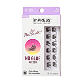 imPRESS KISS falsies packaging showing glue-free lash solution for quick wear