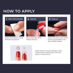 Kit imPRESS con 30 uñas y accesorios para manicura rápida en casa.