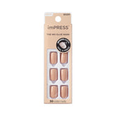 Uñas imPRESS Latte listas para usar, acabado profesional sin secado.