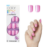Uñas imPRESS No Glue Mani ColorFX Late Night rosa corto squoval para retoques rápidos en casa.