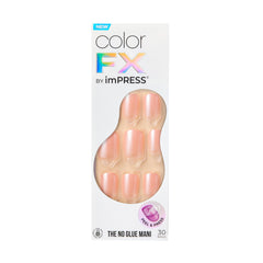 imPRESS No Glue Mani Color FX The Weekends pink short squoval nails for quick chic wear