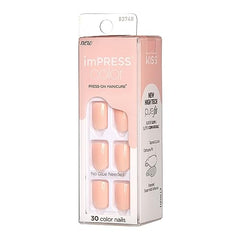 imPRESS Peevish Pink nails closeup showing smooth finish and vibrant color.
