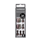 imPRESS Ride With Me no-glue pedicure kit shows easy peel-and-press application
