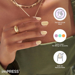 impress short squoval nails closeup highlights sleek shape for everyday style