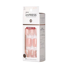 uñas imPRESS estilo squoval rosado corto para look pulido