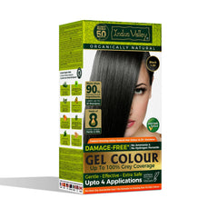INDUS VALLEY Damage-Free Gel Hair Color delivers fast gray coverage on stubborn roots.