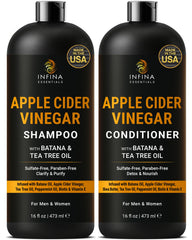 INFINA ESSENTIALS Apple Cider Vinegar Shampoo bottle, clarifying scalp cleanse