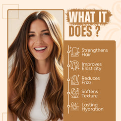 Infina Essentials batana oil ingredient glass bottle highlights nourishing oil for healthy shine.