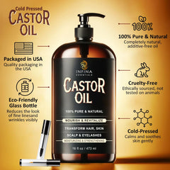 INFINA ESSENTIALS skin-nails castor oil hydrates and supports daily care