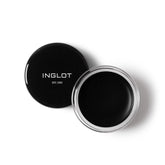Inglot AMC Eyeliner Gel waterproof tube closeup, bold matte black.