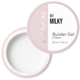 IN.HYPE hard builder gel milky white coverage for seamless nail sculpting and flawless shape