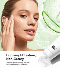 INIA lightweight non-greasy gel texture on skin after application.