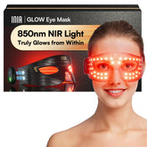 INIA red light eye mask targeting the under-eye area for rejuvenation.