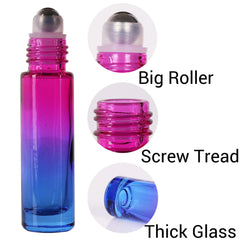 Inice golden-cap roller bottle with stainless steel roller for travel