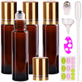 inice 4-pack 10ml amber roller bottle for portable essential oil storage and daily care