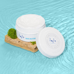 Spreading Inis body butter provides lasting softness and a smooth feel.