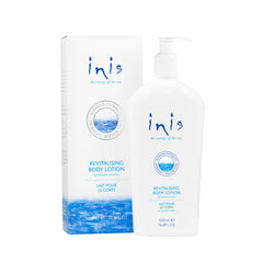 Inis Energy of the Sea lotion bottle showing ocean hydration and refreshing scent