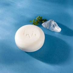 Inis sea mineral soap close-up lather shows luxurious triple-milled texture and shea butter richness.