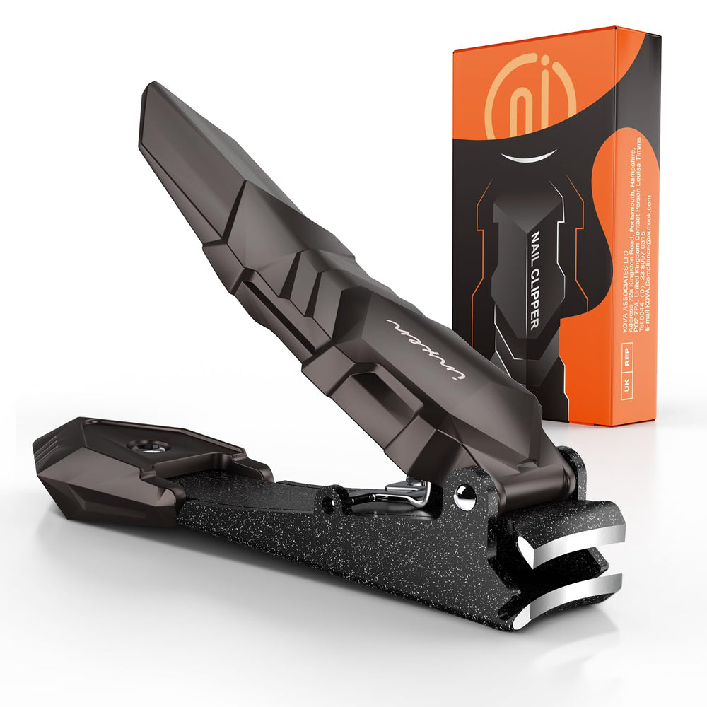 INXEN nail clippers with catcher for men, splash-free trimming.