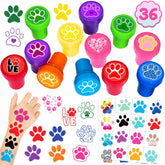 INKSOMOBA huellas estampas con 12 diseños vibrantes para fiestas de mascotas.