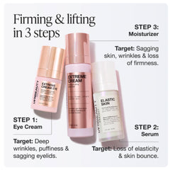Peptides and ceramides graphic highlighting skin-supporting ingredients