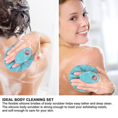 INNERNEED ergonomic silicone brush with non-slip grip for comfortable cleansing.
