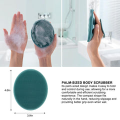 INNERNEED silicone shower brush featuring a hanging hole design for convenient storage.
