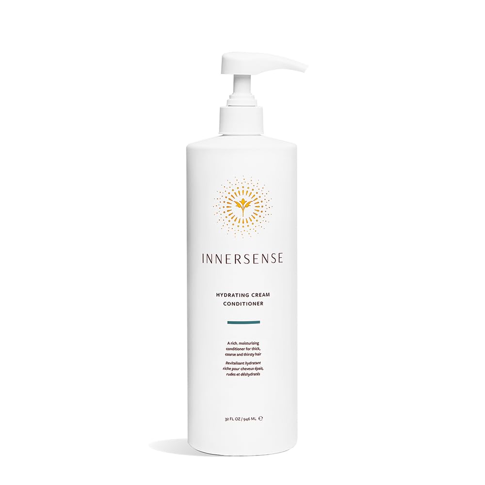 INNERSENSE Hydrating Cream Conditioner bottle on shelf, silicone-free nourishment for coarse hair.