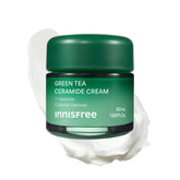 Innisfree Green Tea Ceramide Cream tube close-up for daily hydration.
