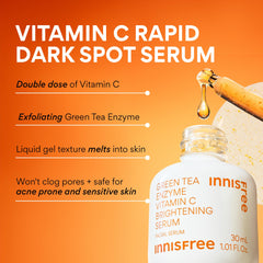innisfree Green Tea Enzyme Serum pump closeup showcases easy, even application.