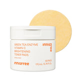 innisfree Green Tea Enzyme Vitamin C Toner Pads bottle brightens and evens skin tone.