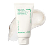 innisfree espumosa limpiadora con té verde en botella, limpieza suave sin resecar.