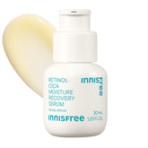 Innisfree Retinol Cica Serum bottle closeup for daily care.
