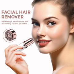 innobeaut portable women's face shaver in makeup bag for travel.