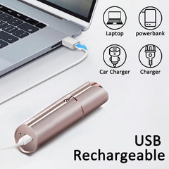 INNOBEAUT USB rechargeable hair remover, charging port visible, convenient grooming anywhere.
