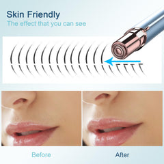 INNOBEAUT women's face trimmer with LED light for gentle grooming.