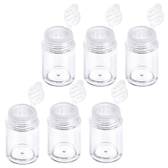 InnoHHustle clear powder bottle set with six containers for easy organization.
