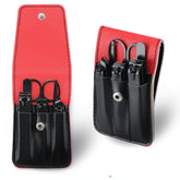 Insaizom Cool Manicure Set box in black PU leather, portable grooming kit.