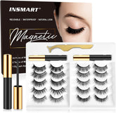 INSMART magnetic eyelashes kit top view with compact packaging for quick daily wear