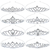 inSowni diadema princesa con cristales plata, ideal para la ceremonia