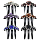 inSowni peine lateral con flores y cristales brillantes para un look elegante.